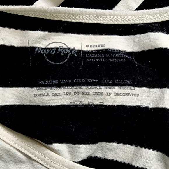 Hard Rock Cafe London High Low Sleeveless Tunic Tee Top Tropical Striped - Picture 3 of 3